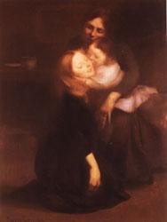 Eugene Carriere Intimacy(The Bog Sister) France oil painting art